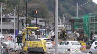 JR九州　鹿児島市　仙巌園前　磯新駅舎工事＃31　「仙巌園駅」\u0026道路工事　撮影日2025 1 24