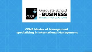 CEMS MIM Master of Management specializing in International Management Programme