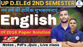 Up deled 2nd sem english pyq paper 2018/up deled 2nd sem English previous year paper 2018