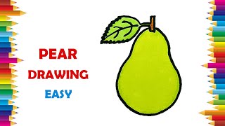 how to draw a pear || Fruit Drawing || Pear fruit