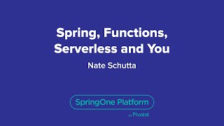 Spring, Functions, Serverless and You