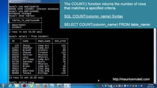 Structured Query Language Tutorial SQL Part 37   COUNT Function Command Prompt   CMD