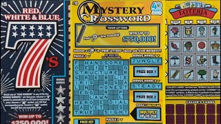 Mystery Crossword!! Red, White And Blue 7’s!! Loteria!!