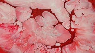 (396) ACRYLIC POURING - Red and Pink CLOUD POUR - DUTCH POUR Blow Out - PART 1