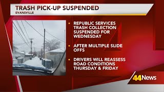 Trash pick-up suspended