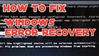 CARA MUDAH!! Solusi Windows Error Recovery