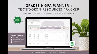 Grade Tracker Spreadsheet | GPA Calculator DEMO | College \u0026 University Students Google Sheets