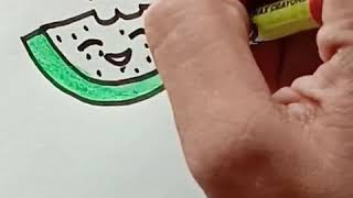 Cute watermelon drawing for kids