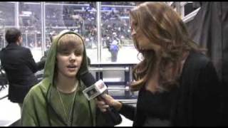 Justin Bieber Speaks With Heidi Androl - Los Angeles Kings