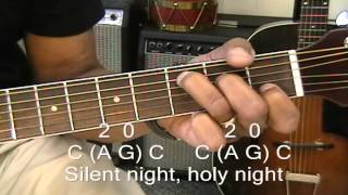 How To Play SILENT NIGHT On Guitar With 3 Chords Chord Melody Lesson  Christmas @EricBlackmonGuitar