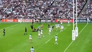 Scrum, yellow card, and penalty kick NZ vs Arg - Rugby World Cup 2015