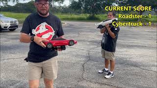 $400 Cybertruck vs $80 Tesla Roadster: R/C CAR RACE