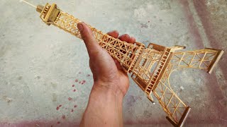 DIY! Useful Diy Ideas - How To Make Eiffel Tower with Bamboo Toothpick, 대나무 이쑤시개로 에펠 탑을 만드는 방법