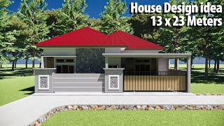 House Design Idea | Simple House | 13 x 23 meters (160 sqm floor area)