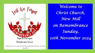 British Legion Service of Remembrance from Christ Church, New Mill, 10th November 2024