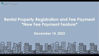 2024 Rental Property Registration Tutorial *New Payment Feature*