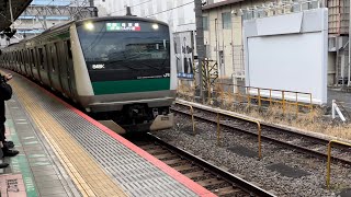 朝ラッシュJR東日本埼京線E233系池袋〜新宿,Morning Rush Hour On JR East Saikyo Line E233 series Ikebukuro-Shinjuku