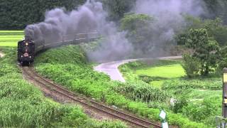 2015年8月12日　上り ばんえつ物語（C57180）　徳沢-上野尻　(群岡のカーブ)