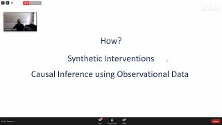 Synthetic Interventions, Causal Inference using Observational Data, Devavrat Shah, MIT