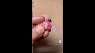 Beading Tiny Pink Flamingo Earrings - Bead Embroidery by The Lone Beader #TikTok