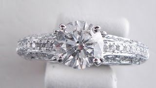 1.57 ctw Round Brilliant Cut F SI2 Diamond Engagement Ring - BigDiamondsUSA