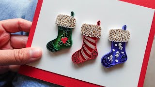 Quilling Tutorial Christmas Stockings - Paper Card Craft