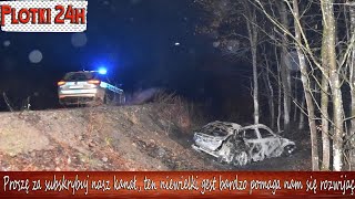 Tragedia na Pomorzu  .Kierowca spłonął we wraku