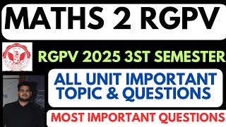 Mathematics 2 RGPV Most important questions |RGPV M2 Most Important Questions 2025