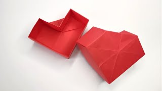 Origami HEART BOX | How to make a paper box with hearts