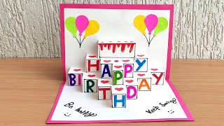 DIY - Beautiful handmade birthday greeting card / DIY Birthday pop up card / Birthday card idea