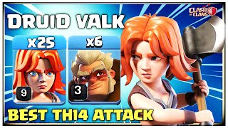 Super Strongest Army! Th14 Druid Valkyrie Smash Attack Strategy | Best Th14 Attack | Clash of Clans