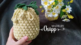 B38. Crochet Pineapple Bag | Hướng dẫn móc túi quả dứa siêu dễ thương