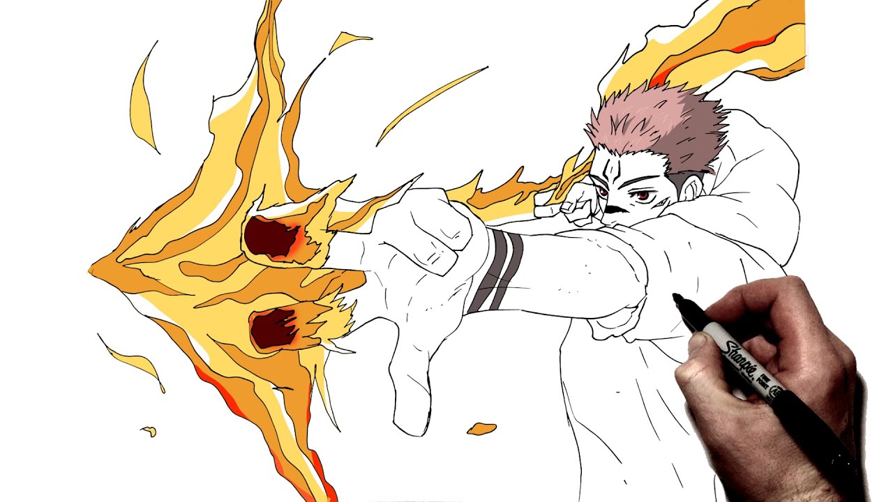 How To Draw Sukuna Fire Arrow | Step By Step | Jujutsu Kaisen - YouTube