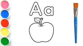 A FOR APPLE ALPHABET DRAWING COLORING