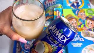 Jumex PINEAPPLE Coconut Nectar DRINK,  ASMR Pouring Fruit Drink into a CUP, No Talking Video