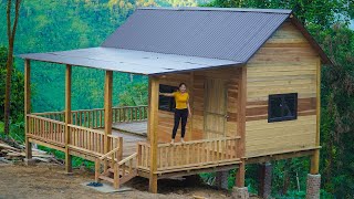 Building a Wooden House (CABIN), wooden wall finishing,make a bedroom door | Hoang Huong