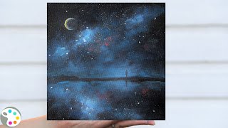Night Sky Painting / Acrylic Painting / Step-by-Step Tutorial