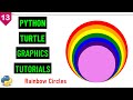 Draw Rainbow Circles with Python Turtle | Python Turtle Graphics Tutorial#13 |Draw Designs in Python