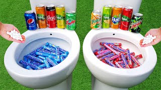 TOILETS vs MENTOS, Coca Cola, Fanta, Pepsi, Fuse Tea, Mtn Dew, Fruko, Yedigün in the toilet