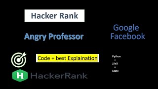Angry Professor | HackerRank | code + Explanation | in Python (#python ) (#hackerrank )