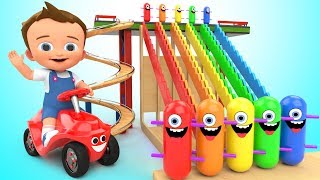 Learn Colors for Children with Baby Game Play Wooden Toy Funny Clown Tumbling 3D Kids Educational