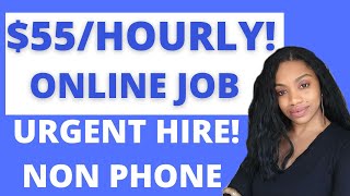 😱 OMG! $55 HOURLY Part Time NON PHONE Work From Home Job! I URGENT HIRE!