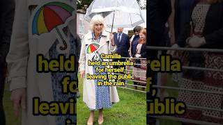 Camilla held an umbrella for herself, leaving the public in the rain.  #celebrity #QueenCamilla