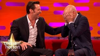 Hugh Jackman Loses It Over Sir Patrick Stewart’s Ridiculous Circumcision Story -