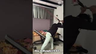 BICEPS & TRICEPS DAY 8 WEIGHT 74  KG |  MY 30 DAY FAT TO FIT JOURNEY | NO SUPPLIMENTS |