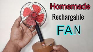 How to Make a Rechargable Fan at home ll mini table fan