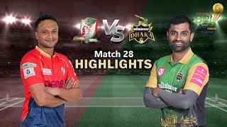 Fortune Barishal vs Minister Group Dhaka | 28th Match | Highlights | Season 8 | BBPL 2022