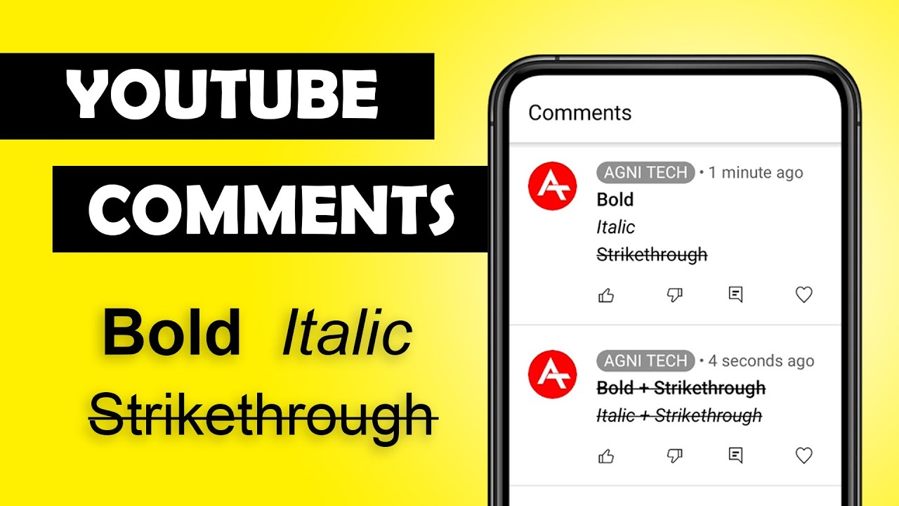 How To Make YouTube Comments BOLD | ITALIC | STRIKETHROUGH - YouTube