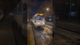 Tramvaiul V3A-93-PPC #206 intrând în stația “Bd. Banu Manta” pe linia 1 cu vatman bombă