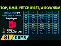TOP, LIMIT, FETCH FIRST, and ROWNUM in SQL